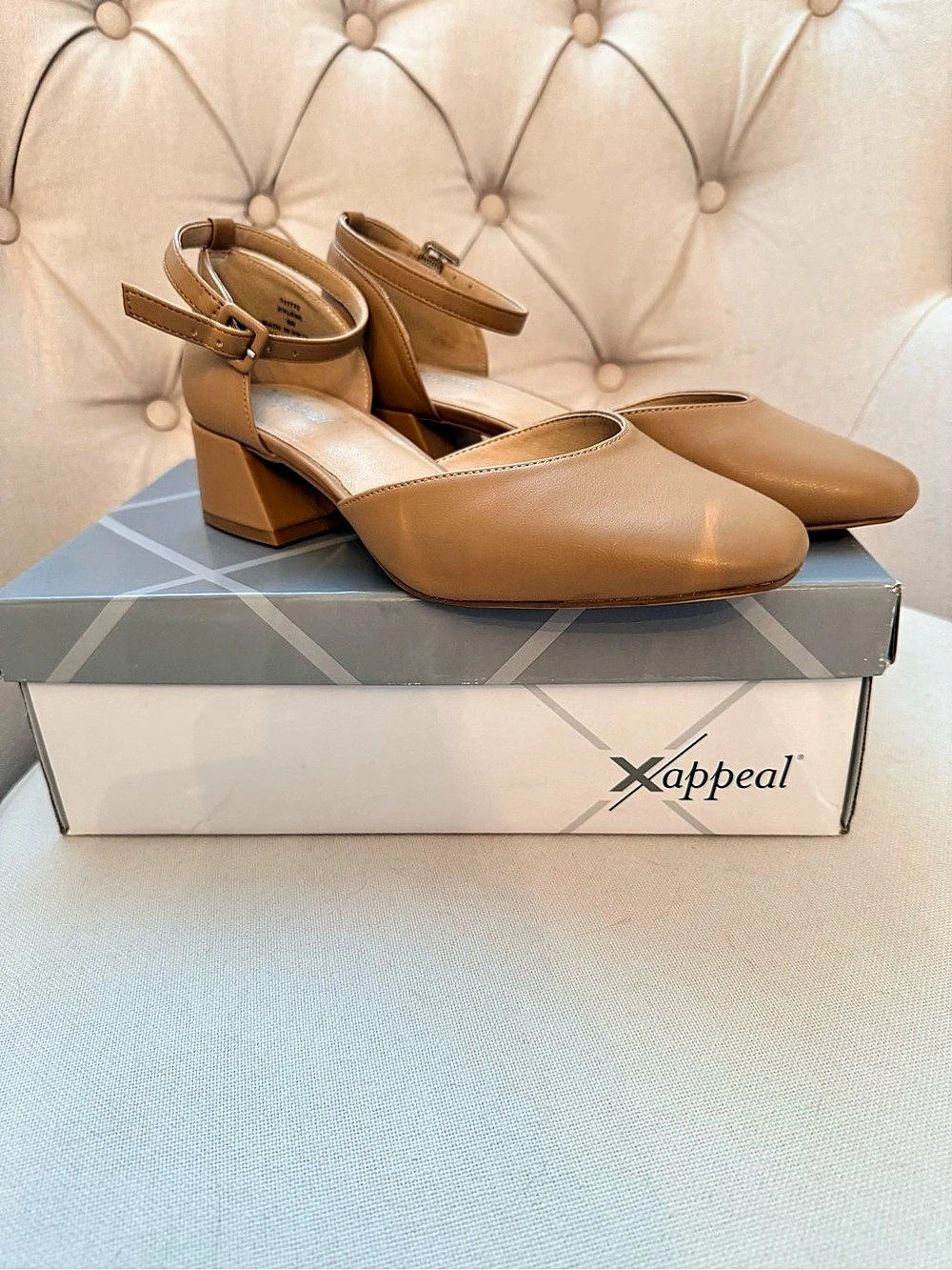 Xappeal Block Heel Ankle Strap Pumps  US 8 Like New